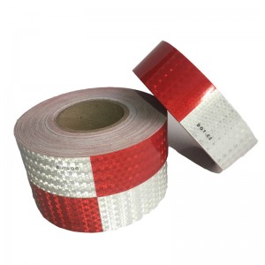 Factory price high intensity custom red white caution safety warning adhesive pvc reflective tape