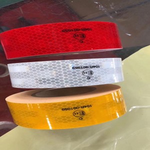 red and white reflective safety tape